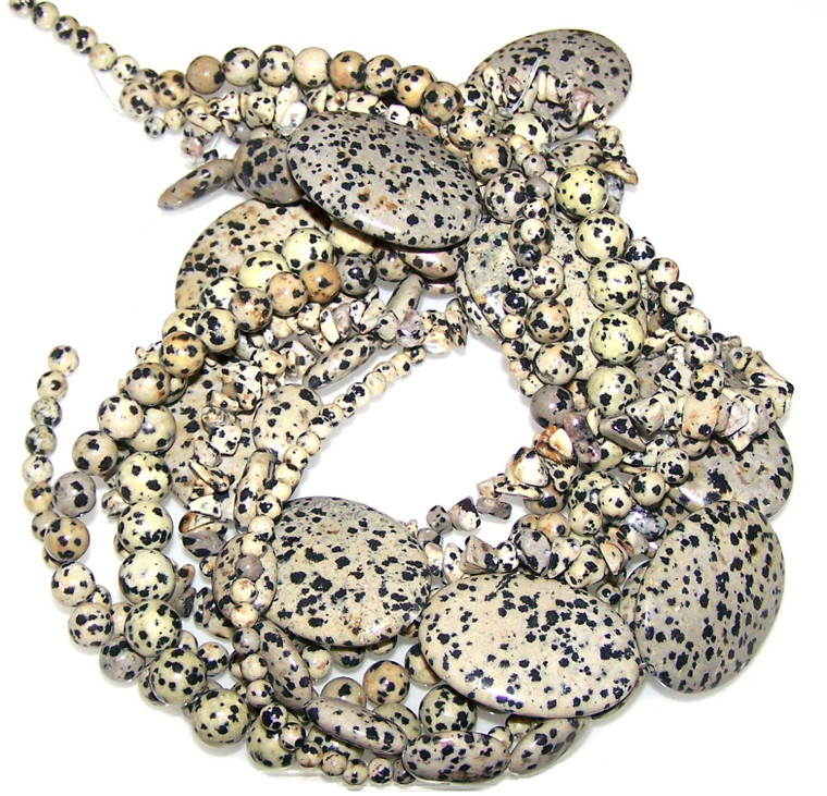 Dalmatian Jasper Semiprecious Gemstone Beads - 7 Strand Set