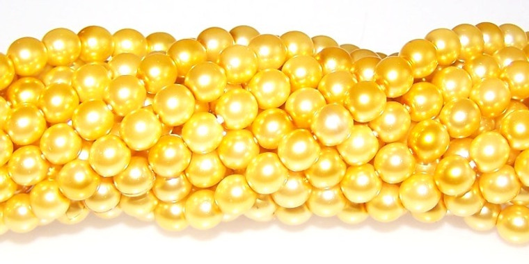 Czech Glass 6mm Pearl Beads - Sun Glow