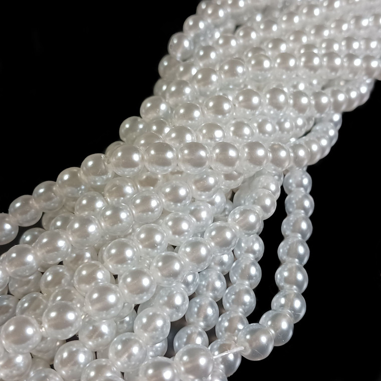 Bridal White Czech Glass 6mm Pearls