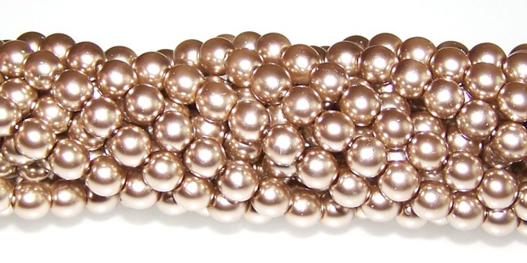 Czech Glass 6mm Pearl Beads - Cocoa