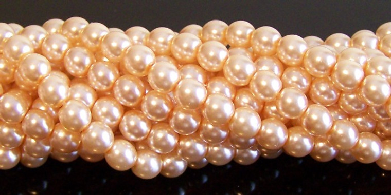 Czech Glass 6mm Pearl Beads - Pink Glow