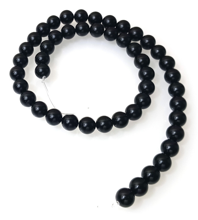 8mm Round Semiprecious Gemstone Beads - Black Onyx