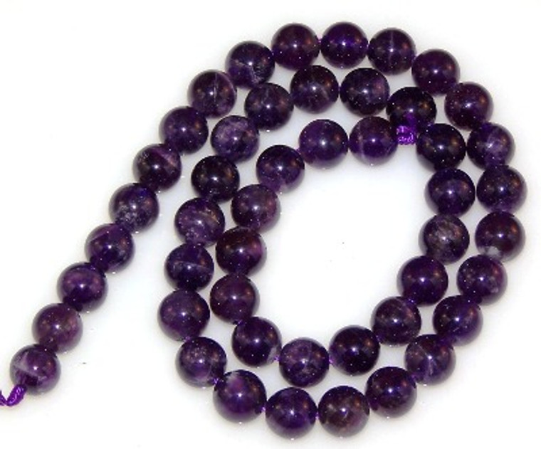 8mm Round Semiprecious Gemstone Beads - Amethyst