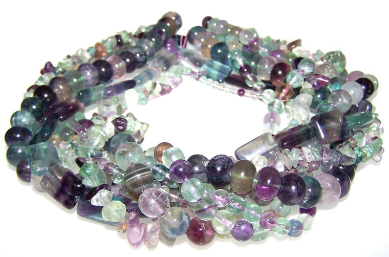 Fluorite Semiprecious Gemstone Beads - 7 Strand Set