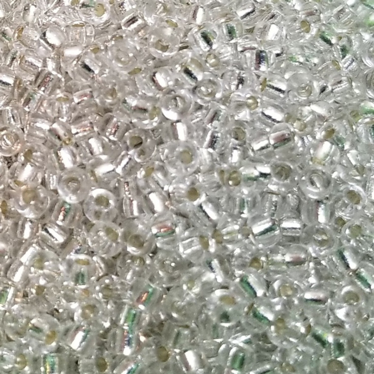 Miyuki Size 8 Seed Beads - Silver-Lined Crystal