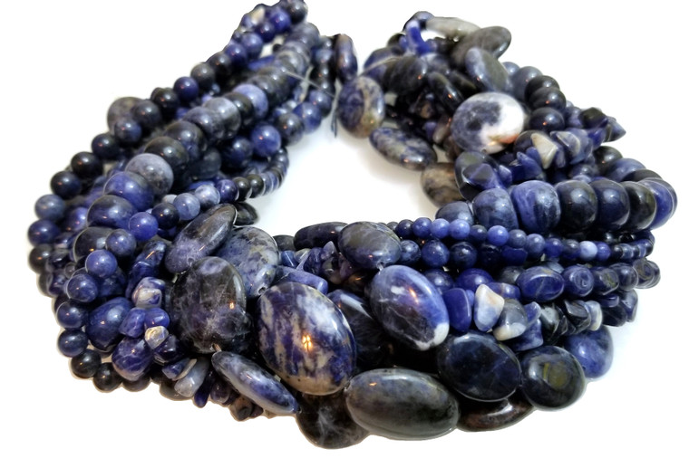 Sodalite Semiprecious Gemstone Beads - 1Strand Set