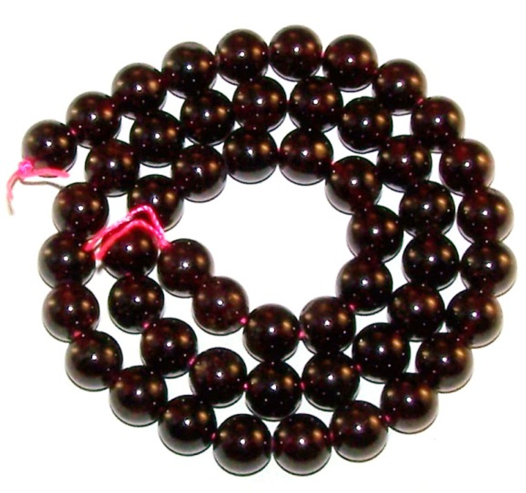 8mm Round Semiprecious Gemstone Beads - Garnet