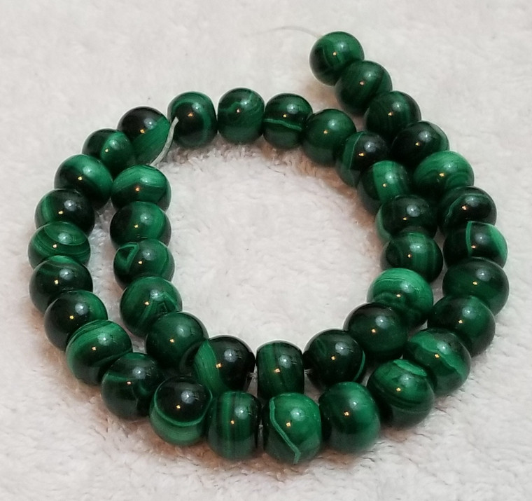 Malachite 12x8mm Puff Rondelle Semiprecious Gemstone Beads