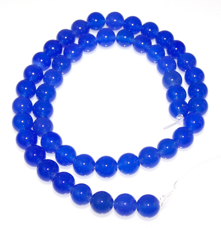 8mm Round Semiprecious Gemstone Beads - Blue Agate