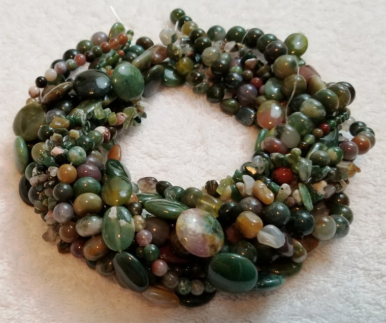 Fancy Jasper Semiprecious Gemstone Beads - 1Strand Set