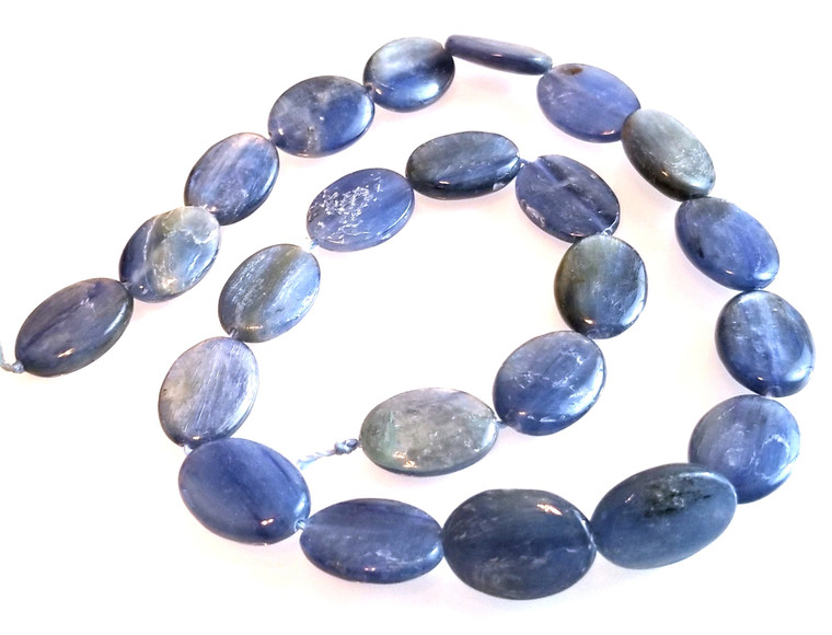 13x18mm Puff Oval Semiprecious Gemstone Beads - Kyanite