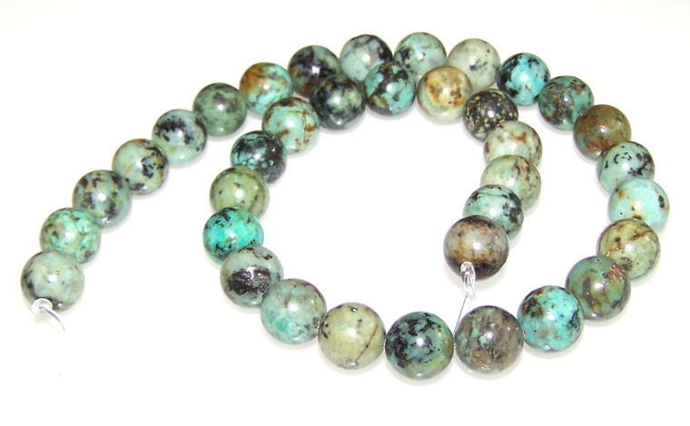 10mm Round Semiprecious Gemstone Beads - African Turquoise