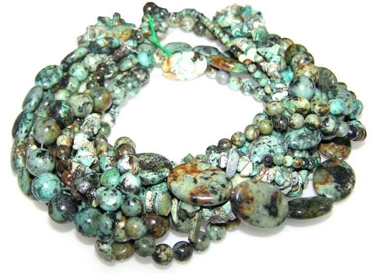 African Turquoise Semiprecious Gemstone Beads - 9 Strand Set