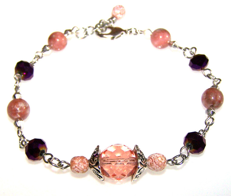 Plum Breeze Bracelet Beaded Jewelry Making Kit