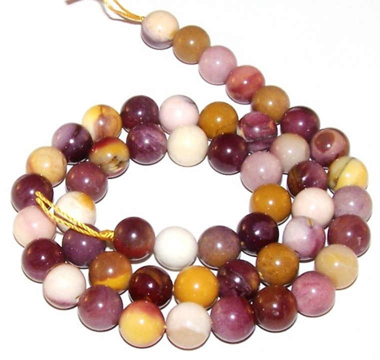 8mm Round Semiprecious Gemstone Beads - Moukaite Jasper