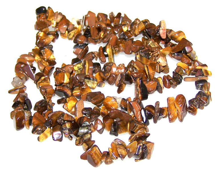 Semiprecious Gemstone Chip Beads - Natural Tiger Eye