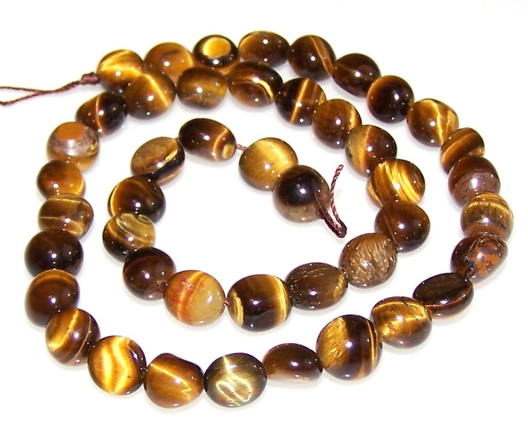 7x10mm Irregular Nuggets Semiprecious Gemstone Beads - Natural Tiger Eye