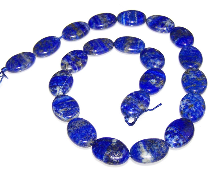 13x18mm Puff Oval Semiprecious Gemstone Beads - Lapis Lazuli