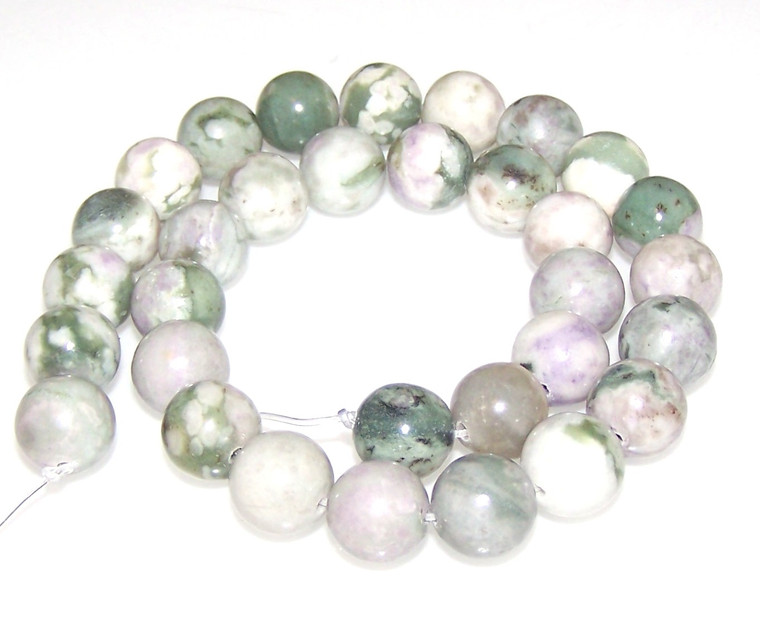 Peace Jade 12mm Round Semiprecious Gemstone Beads