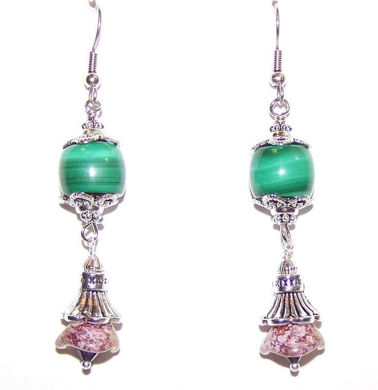 Malachite Gardens Earrings Beaded Jewelry Making Kit