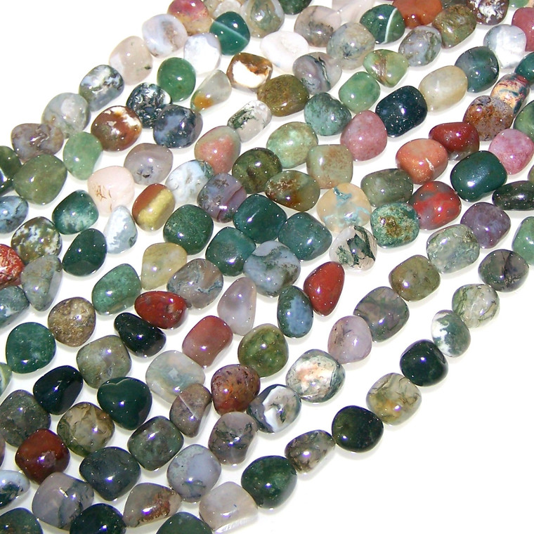 Fancy Jasper 7x10mm Irregular Nuggets Semiprecious Gemstone Beads