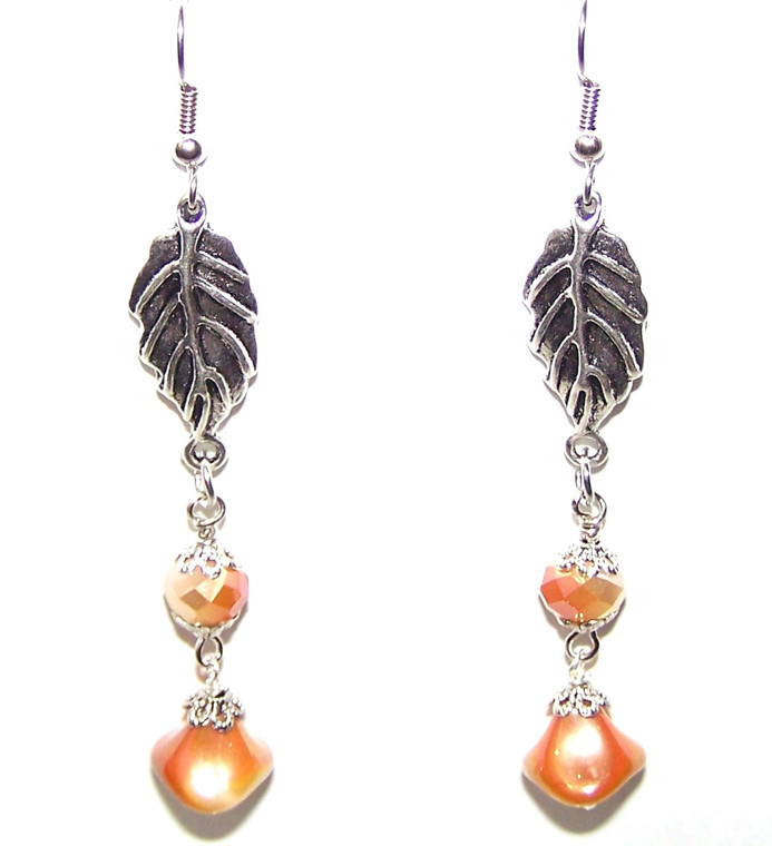 Apricot Luster Earrings Beaded Jewelry Making Kit