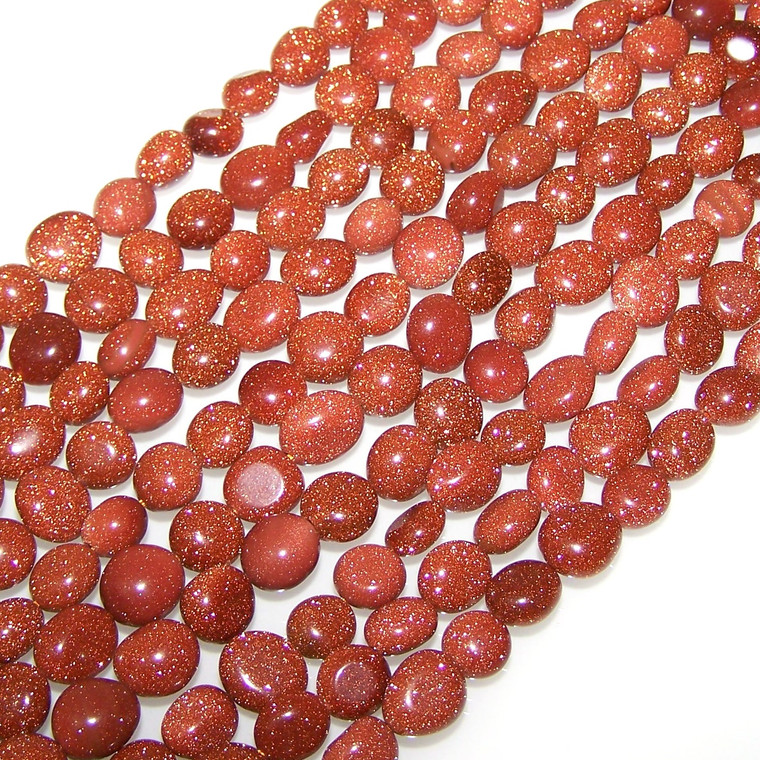 Goldstone 7x10mm Irregular Nuggets Semiprecious Gemstone Beads