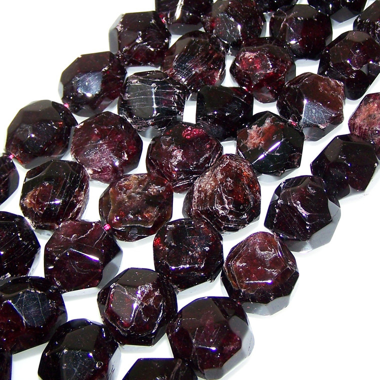 Semiprecious Gemstone Large Nugget Beads - Garnet