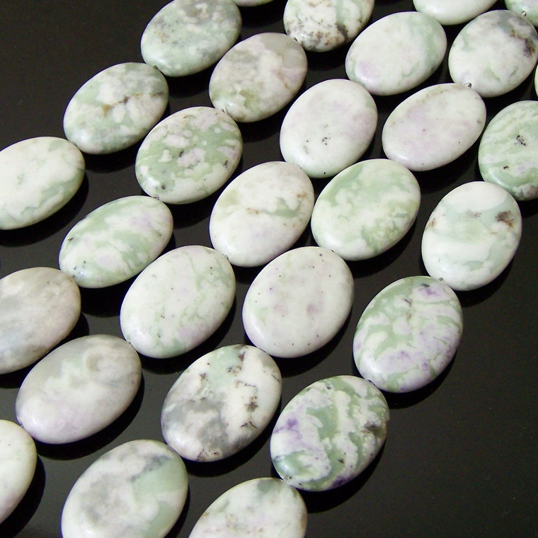 Peace Jade 18x25mm Puff Oval Semiprecious Gemstone Beads