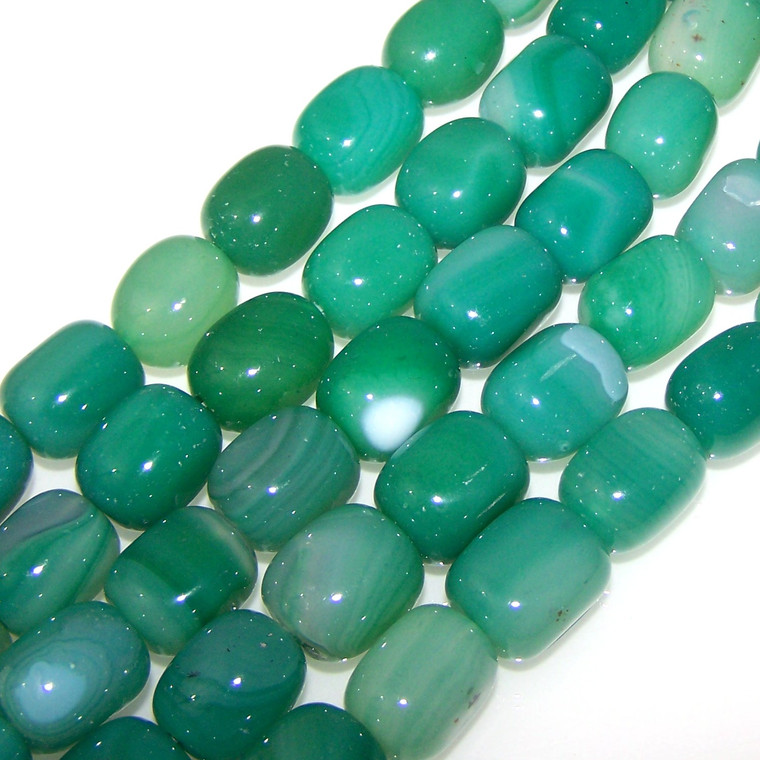 Semiprecious Gemstone Large Nugget Beads - Green Agate