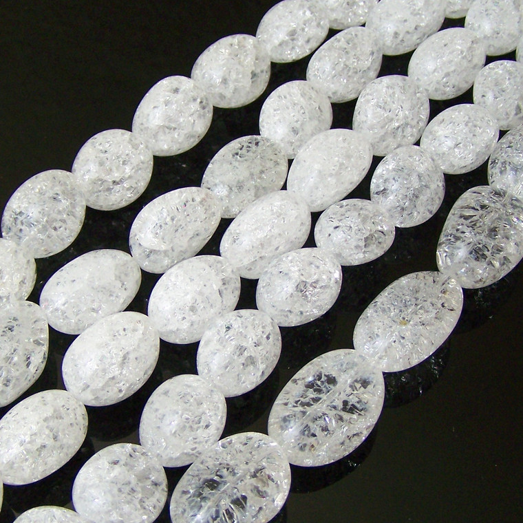 Semiprecious Gemstone Large Nugget Beads - Crackle Crystal