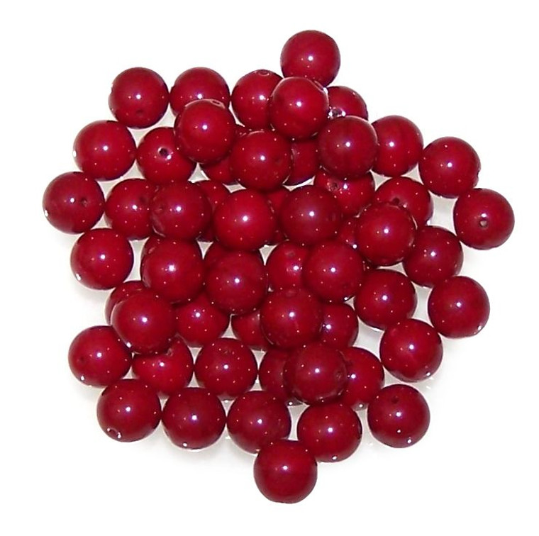 Czech Glass 8mm Smooth Round - Blood Red