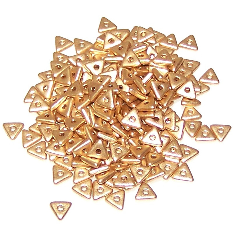 Czech Glass 4mm Tri-Beads - Aztec Gold