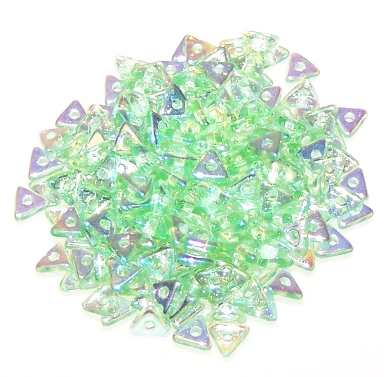 Czech Glass 4mm Tri-Beads - Peridot AB