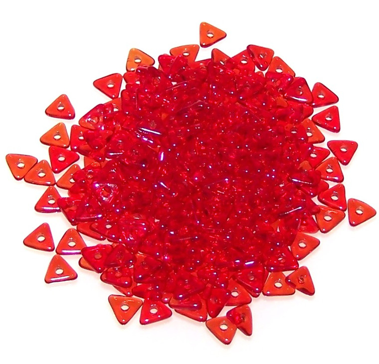 Czech Glass 4mm Tri-Beads - Red