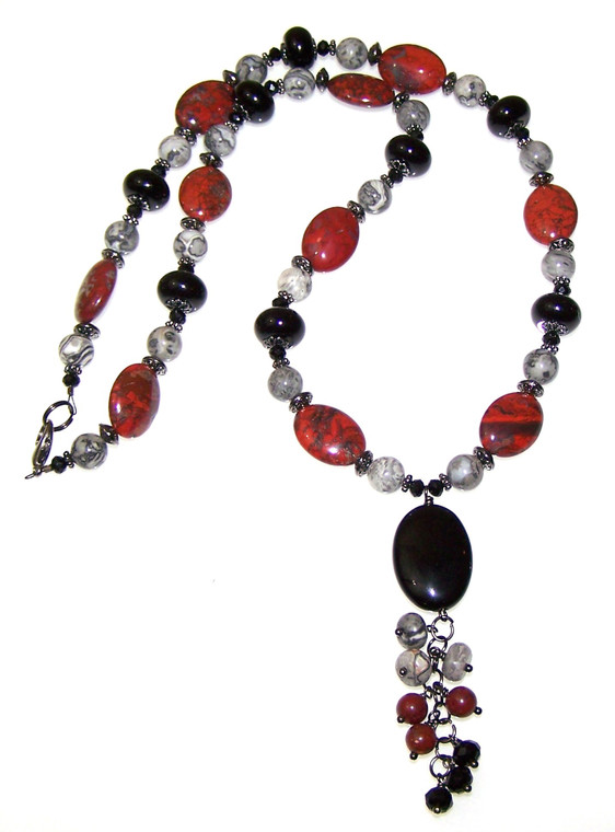 Jasper Embers Necklace Beaded Jewelry Making Kit