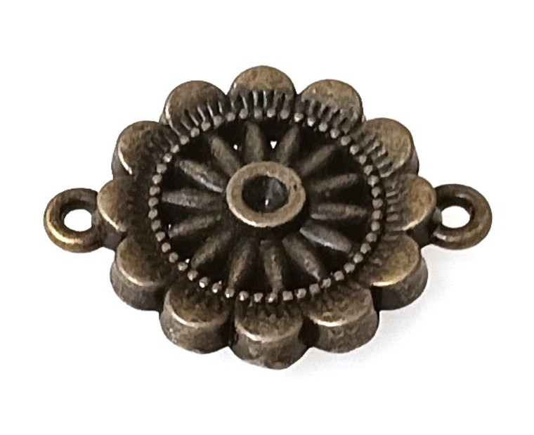 Antique Bronze 21x28mm Round Sun Connectors