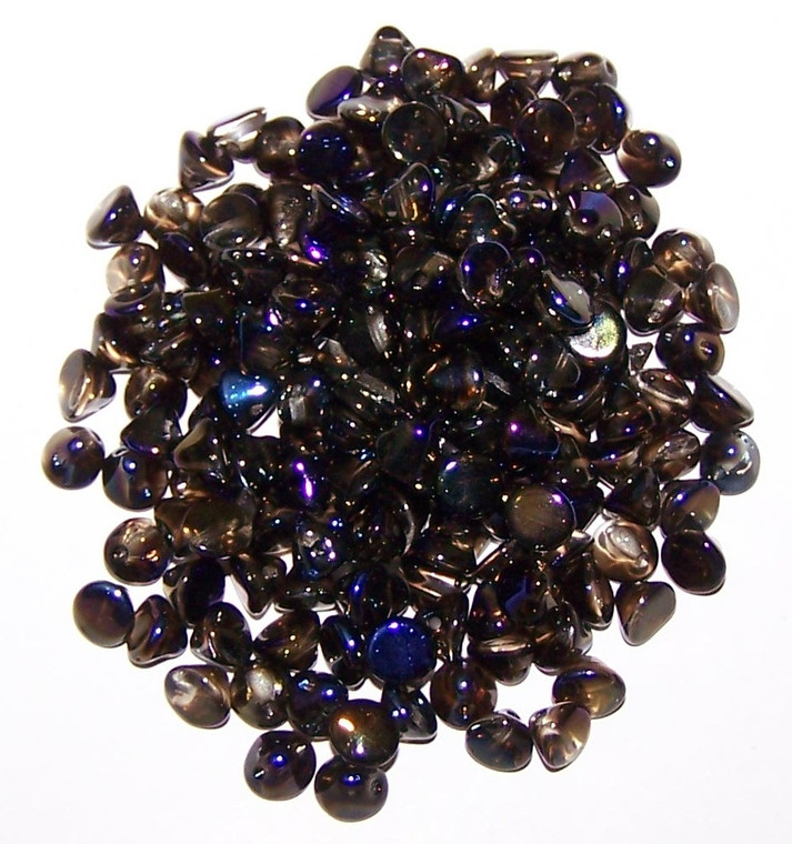 4mm Czech Glass Button Beads - Crystal Full Azuro