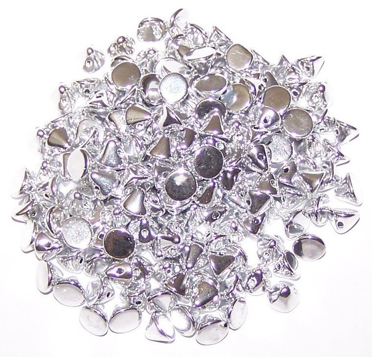 4mm Czech Glass Button Beads - Crystal Labrador Full