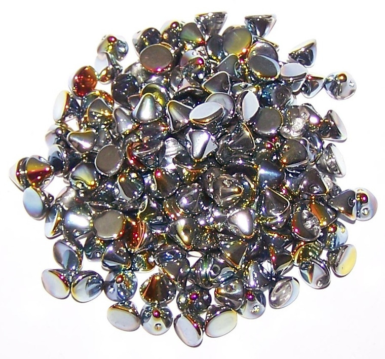 4mm Czech Glass Button Beads - Crystal Full Marea