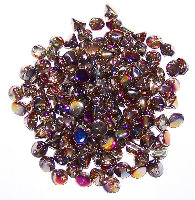 4mm Czech Glass Button Beads - Crystal Full Sliperit