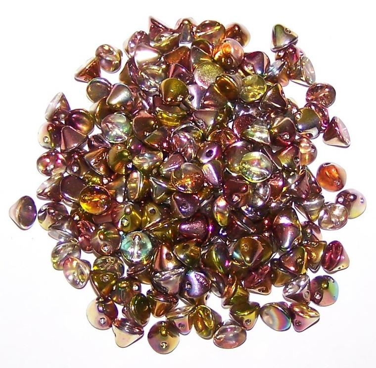 4mm Czech Glass Button Beads - Crystal Magic Apple