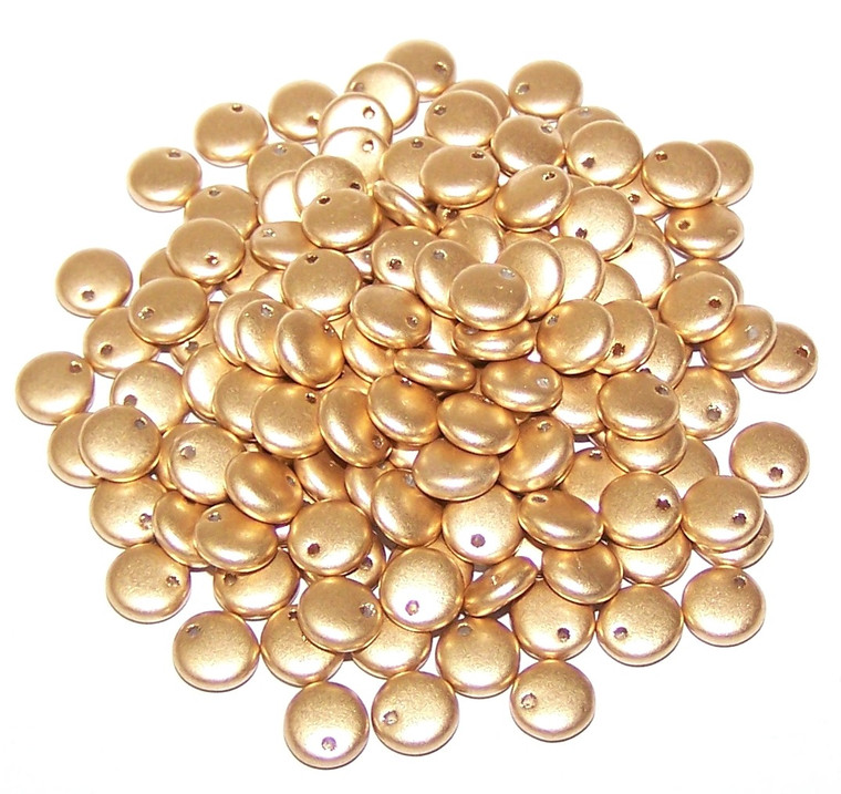 Czech 1-Hole 6mm Lentil Beads - Aztec Gold