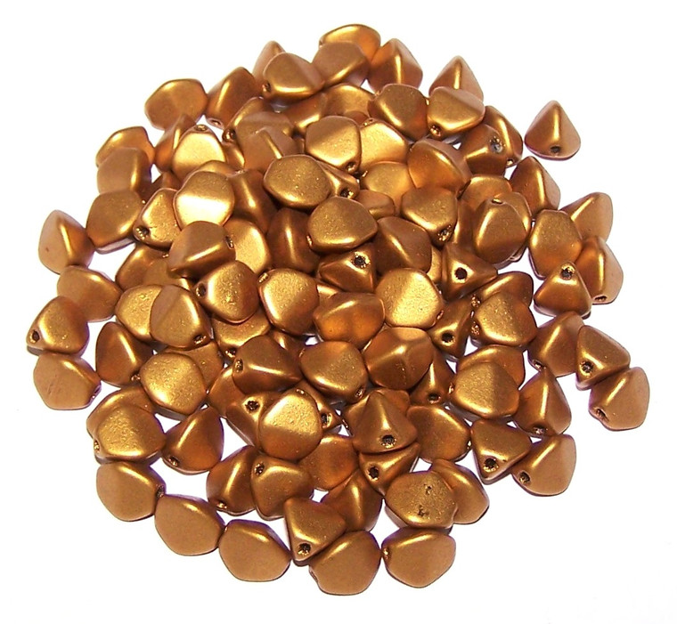 Czech 7mm Pinch Beads - Brass Gold