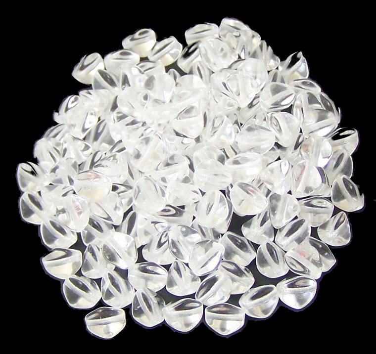 Czech 7mm Pinch Beads - Crystal