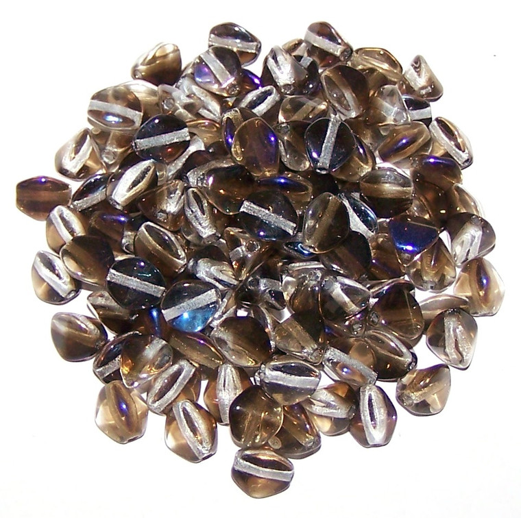 Czech 7mm Pinch Beads - Crystal Azuro