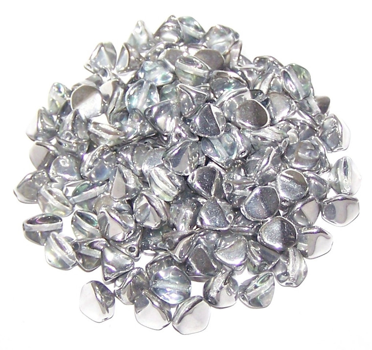 Czech 7mm Pinch Beads - Crystal Vitrail Light