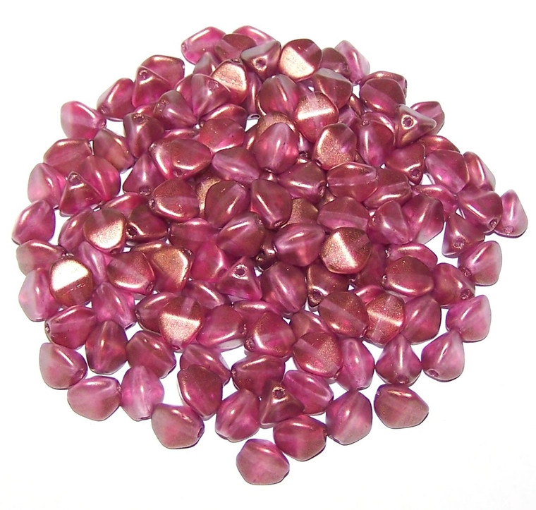 Czech 7mm Pinch Beads - Crystal GT Persian Pink