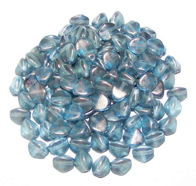 Czech 7mm Pinch Beads - Crystal GT Shadows