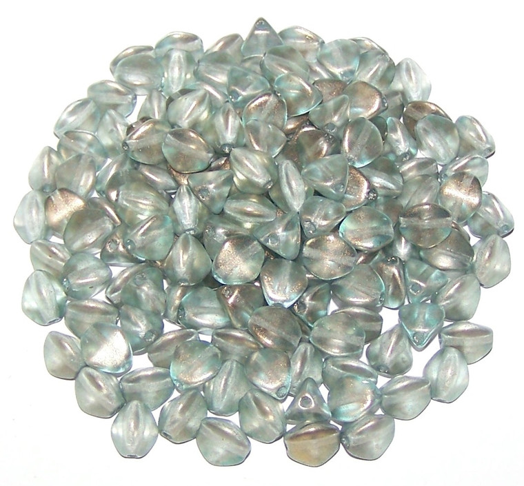 Czech 7mm Pinch Beads - Crystal GT Sky